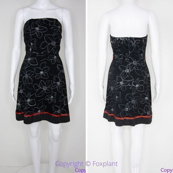Ruby Rox USA-made black white floral print‎ sleeveless dress, 7 - Picture 1 of 15